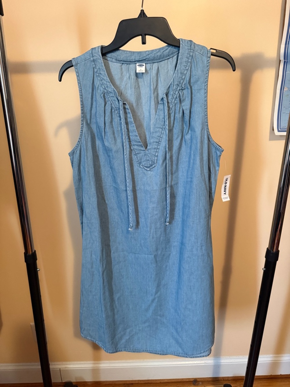 Old Navy Light Blue Chambray Midi Dress